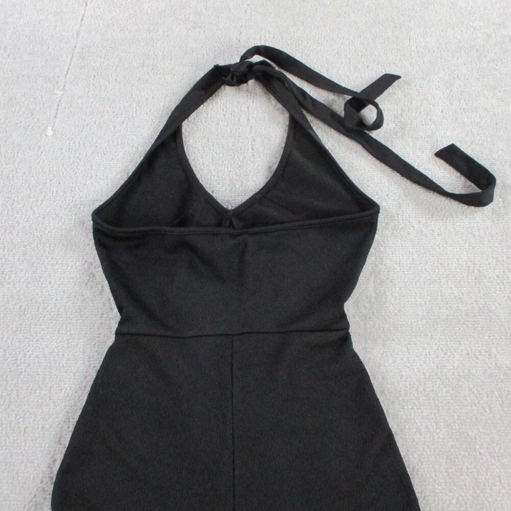 White Fox Boutique Less Talking Jumpsuit Womens XS Black Pants Tie NEW - Picture 4 of 12